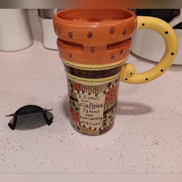 GiftCraft Coffee Mug with Lid EUC - Picture 2 of 4
